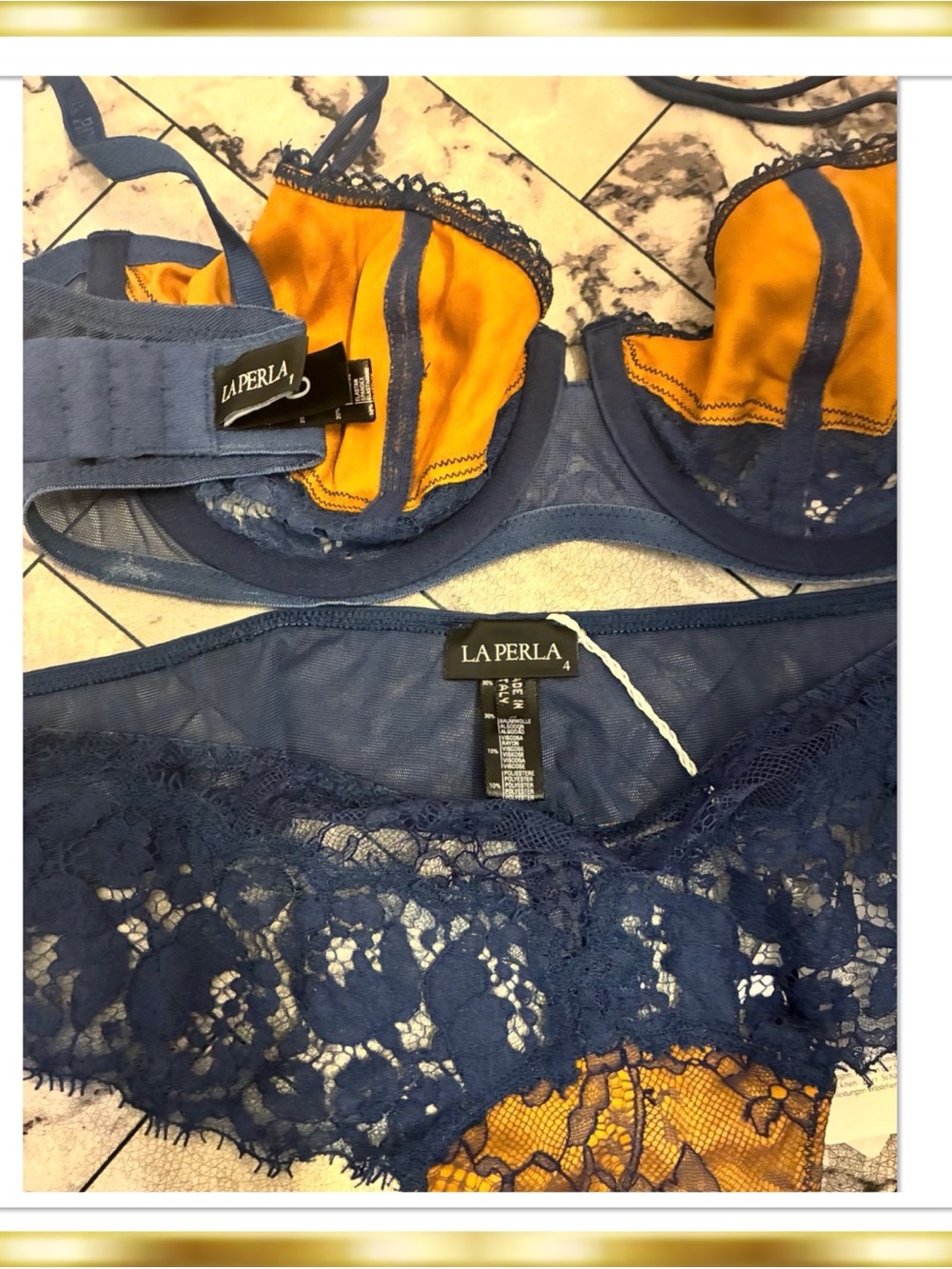 La Perla Oriental Suite Silk Satin Leavers Lace Limited Edition 32C & Panty (4) - Picture 3 of 8